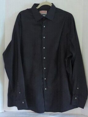 Thomas Pink Black 100% Cotton Slim Fit Button Cuff Button-up Shirt Size 17 1/2